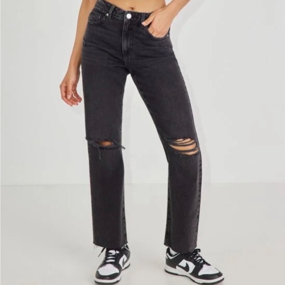 Garage Black Straight Leg Jeans